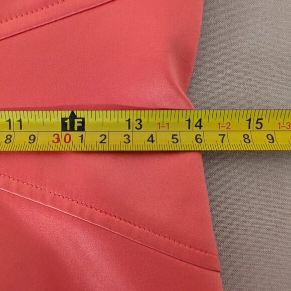 Satin Coral Bodycon Dress With Back Cutout Size 4 - Picture 11 of 13